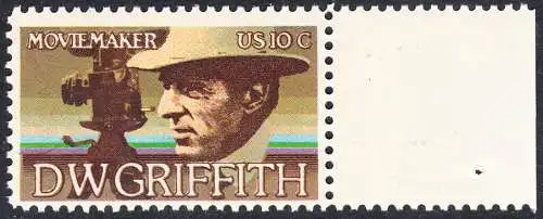 USA Michel 1173 / Scott 1555 postfrisch EINZELMRKE RAND rechts (a4) - Amerikanische Künstler: David Wark Griffith, Filmregissuer und -produzent