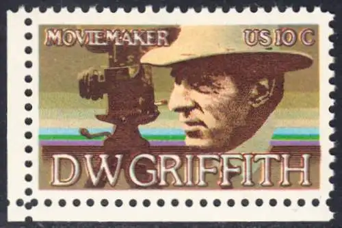 USA Michel 1173 / Scott 1555 postfrisch EINZELMRKE ECKRAND unten links - Amerikanische Künstler: David Wark Griffith, Filmregissuer und -produzent
