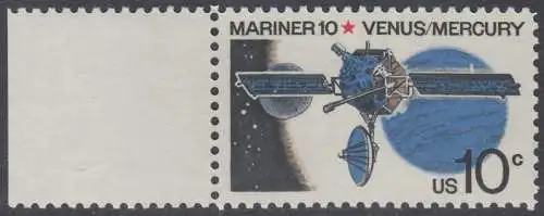 USA Michel 1170 / Scott 1557 postfrisch EINZELMARKE RAND links (a3) - Mariner-10-Programm zur Erforschung der Planeten Venus und Merkur