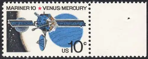 USA Michel 1170 / Scott 1557 postfrisch EINZELMARKE RAND rechts (a2) - Mariner-10-Programm zur Erforschung der Planeten Venus und Merkur