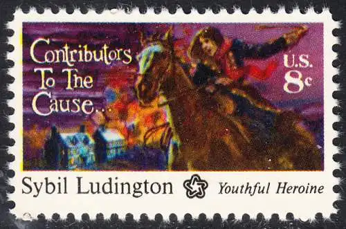 USA Michel 1166 / Scott 1559 postfrisch EINZELMARKE (a3) - 200 Jahre Unabhängigkeit der Vereinigten Staaten von Amerika (1976): Sybil Ludington (1761-1839)
