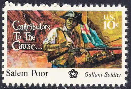 USA Michel 1167 / Scott 1560 postfrisch EINZELMARKE (a2) - 200 Jahre Unabhängigkeit der Vereinigten Staaten von Amerika (1976): Salem Poor (1747-1802) 