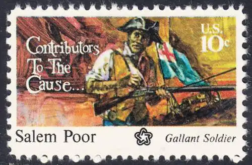 USA Michel 1167 / Scott 1560 postfrisch EINZELMARKE (a3) - 200 Jahre Unabhängigkeit der Vereinigten Staaten von Amerika (1976): Salem Poor (1747-1802) 