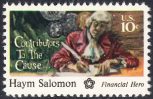 USA Michel 1168 / Scott 1561 postfrisch EINZELMARKE (a2) - 200 Jahre Unabhängigkeit der Vereinigten Staaten von Amerika (1976): Haym Salomon (1740-1795)