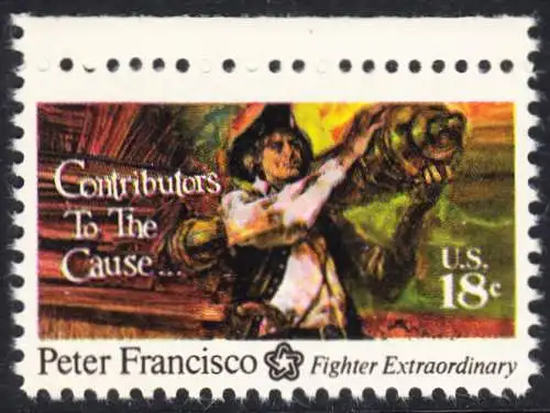 USA Michel 1169 / Scott 1562 postfrisch EINZELMARKE RAND oben - 200 Jahre Unabhängigkeit der Vereinigten Staaten von Amerika (1976): Peter Francisco (1760-1831)