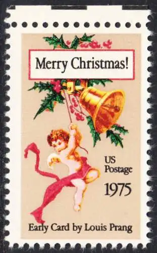 USA Michel 1189 / Scott 1580 postfrisch EINZELMARKE RAND oben (Gumm.beeintr.) - Weihnachten