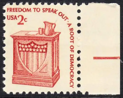 USA Michel 1321 / Scott 1582 postfrisch EINZELMARKE RAND rechts (a3) - Americana-Ausgabe: Rednerpult