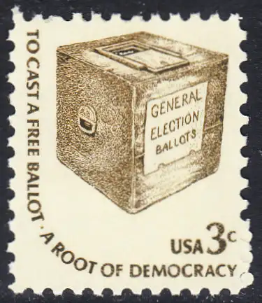 USA Michel 1322 / Scott 1584 postfrisch EINZELMARKE (a3) -Americana-Ausgabe: Wahlurne