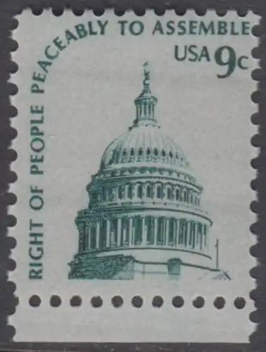 USA Michel 1195 / Scott 1591 postfrisch EINZELMARKE RAND unten (a2) - Americana-Ausgabe: Kuppel des Kongressgebäudes in Washington, DC