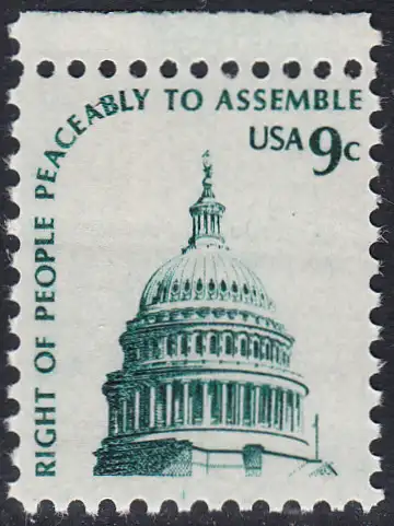 USA Michel 1195 / Scott 1591 postfrisch EINZELMARKE RAND oben - Americana-Ausgabe: Kuppel des Kongressgebäudes in Washington, DC