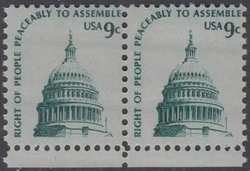 USA Michel 1195 / Scott 1591 postfrisch horiz.PAAR RÄNDER unten - Americana-Ausgabe: Kuppel des Kongressgebäudes in Washington, DC