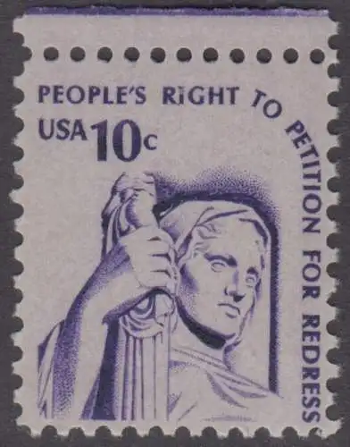 USA Michel 1319 / Scott 1592 postfrisch EINZELMARKE RAND oben - Americana-Ausgabe: Betrachtung der Gerechtigkeit; Statue von James Earle Fraser 