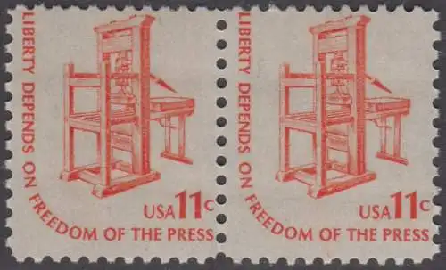 USA Michel 1192 / Scott 1593 postfrisch horiz.PAAR - Americana-Ausgabe: Druckpresse