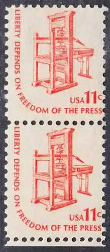 USA Michel 1192 / Scott 1593 postfrisch vert.PAAR RAND unten - Americana-Ausgabe: Druckpresse