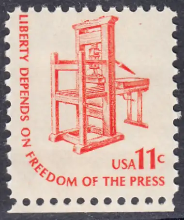 USA Michel 1192 / Scott 1593 postfrisch EINZELMARKE RAND unten - Americana-Ausgabe: Druckpresse