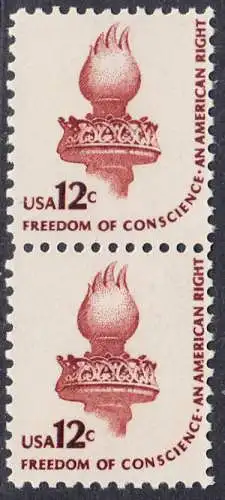 USA Michel 1458A / Scott 1594 postfrisch vert.PAAR (a2) - Americana-Ausgabe: Fackel der Freiheitsstatue