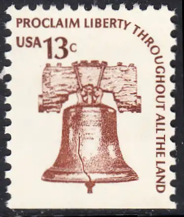USA Michel 1191D / Scott 1595 postfrisch EINNZELMARKE (unten ungezähnt) - Americana-Ausgabe: Freiheitsglocke