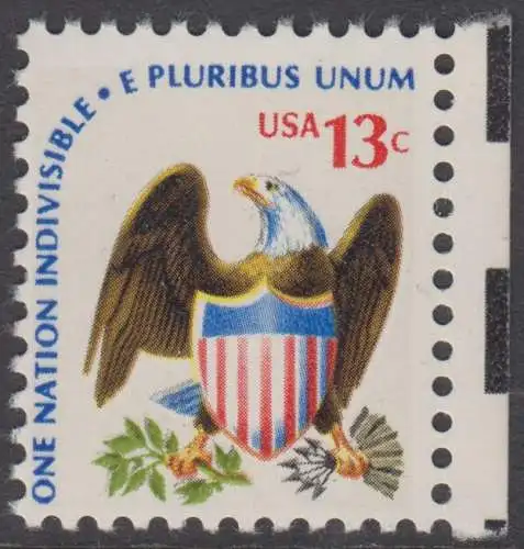 USA Michel 1196 / Scott 1596 postfrisch EINZELMARKE RAND rechts - Americana-Ausgabe: Adler mit Wappenschild