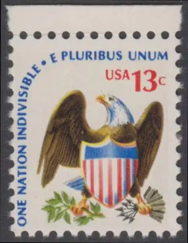 USA Michel 1196 / Scott 1596 postfrisch EINZELMARKE RAND oben - Americana-Ausgabe: Adler mit Wappenschild
