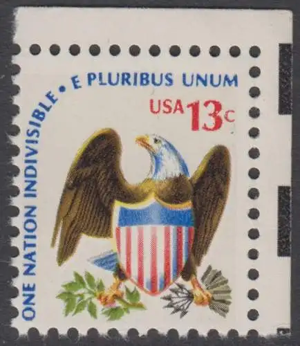USA Michel 1196 / Scott 1596 postfrisch EINZELMARKE ECKRAND oben rechts - Americana-Ausgabe: Adler mit Wappenschild