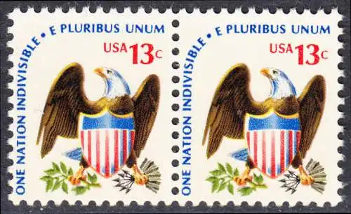 USA Michel 1196 / Scott 1596 postfrisch horiz.PAAR - Americana-Ausgabe: Adler mit Wappenschild