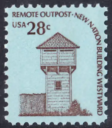 USA Michel 1357 / Scott 1604 postfrisch EINZELMARKE (a1) - Americana-Ausgabe: Wachturm des Fort Nisqually, WA (erbaut 1833)