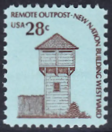 USA Michel 1357 / Scott 1604 postfrisch EINZELMARKE (a2) - Americana-Ausgabe: Wachturm des Fort Nisqually, WA (erbaut 1833)