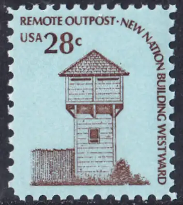 USA Michel 1357 / Scott 1604 postfrisch EINZELMARKE (a3) - Americana-Ausgabe: Wachturm des Fort Nisqually, WA (erbaut 1833)