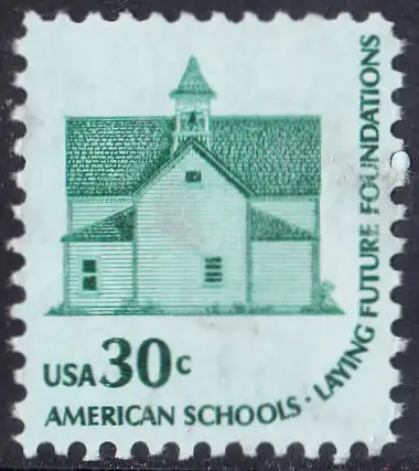 USA Michel 1394 / Scott 1606 postfrisch EINZELMARKE (a1) - Americana-Ausgabe: Morris Township School No. 2, Devils Lake, ND