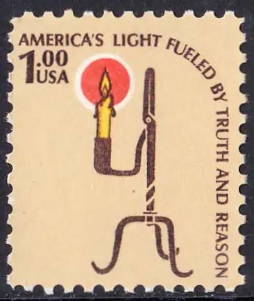 USA Michel 1391 / Scott 1610 postfrisch EINZELMARKE (a2) - Americana-Ausgabe: Kerzenhalter aus der Pionierzeit