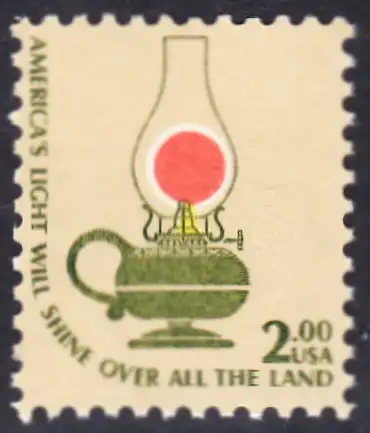 USA Michel 1370 / Scott 1611 postfrisch EINZELMARKE (a2) - Americana-Ausgabe: Kerosinlampe
