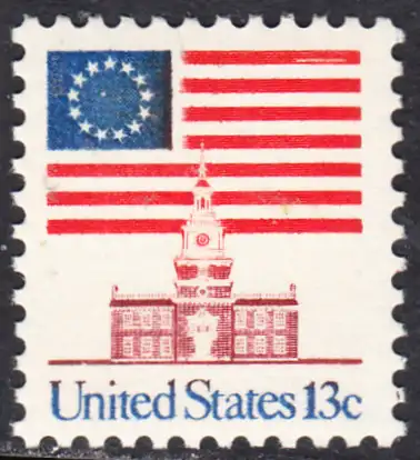 USA Michel 1194 / Scott 1622 postfrisch EINZELMARKE (a1) - Altes Sternenbanner und Unabhängigkeitshalle, Philadelphia