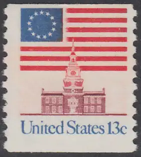 USA Michel 1194C / Scott 1625 postfrisch EINZELMARKE (coil) (a2) - Altes Sternenbanner und Unabhängigkeitshalle, Philadelphia