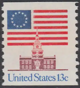 USA Michel 1194C / Scott 1625 postfrisch EINZELMARKE (coil) (a3) - Altes Sternenbanner und Unabhängigkeitshalle, Philadelphia