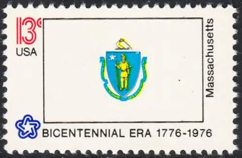 USA Michel 1208/ Scott 1638 postfrisch EINZELMARKE - Staats-Flaggen: Massachusetts