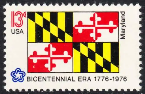 USA Michel 1209/ Scott 1639 postfrisch EINZELMARKE - Staats-Flaggen: Maryland