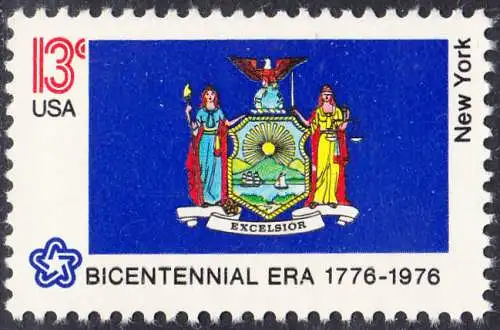 USA Michel 1213 / Scott 1643 postfrisch EINZELMARKE  - Staats-Flaggen: New York