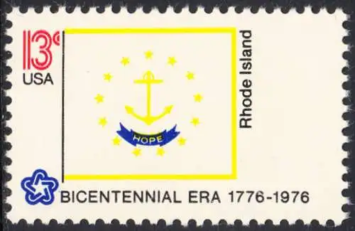 USA Michel 1215 / Scott 1645 postfrisch EINZELMARKE  - Staats-Flaggen: Rhode Island