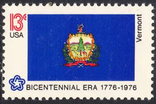 USA Michel 1216 / Scott 1646 postfrisch EINZELMARKE  - Staats-Flaggen: Vermont