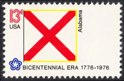 USA Michel 1224 / Scott 1654 postfrisch EINZELMARKE  - Staats-Flaggen: Alabama
