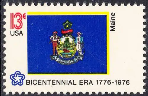 USA Michel 1225 / Scott 1655 postfrisch EINZELMARKE  - Staats-Flaggen: Maine