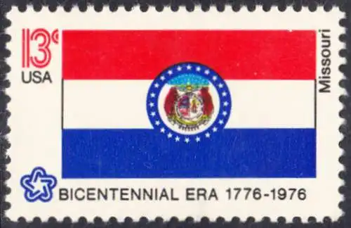 USA Michel 1226 / Scott 1656 postfrisch EINZELMARKE  - Staats-Flaggen: Missouri