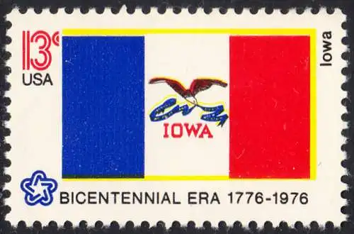 USA Michel 1231 / Scott 1661 postfrisch EINZELMARKE - Staats-Flaggen: Iowa