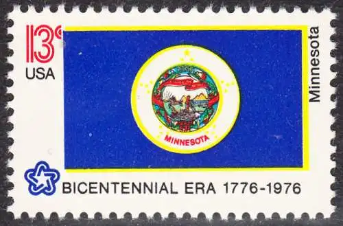 USA Michel 1234 / Scott 1664 postfrisch EINZELMARKE - Staats-Flaggen: Minnesota