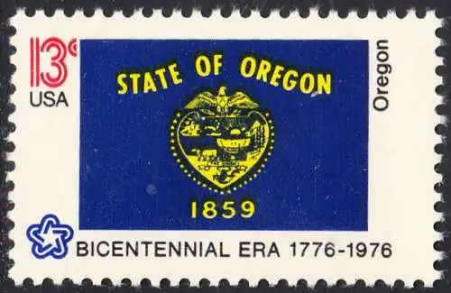 USA Michel 1235 / Scott 1665 postfrisch EINZELMARKE - Staats-Flaggen: Oregon