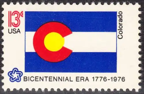 USA Michel 1240 / Scott 1670 postfrisch EINZELMARKE - Staats-Flaggen: Colorado