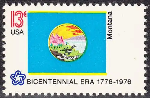 USA Michel 1243 / Scott 1673 postfrisch EINZELMARKE - Staats-Flaggen: Montana