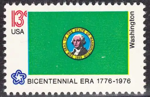 USA Michel 1244 / Scott 1674 postfrisch EINZELMARKE - Staats-Flaggen: Washington