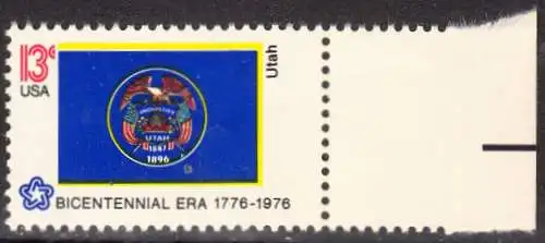 USA Michel 1247 / Scott 1677 postfrisch EINZELMARKE RAND rechts - Staats-Flaggen: South Dakota
