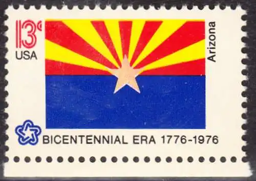 USA Michel 1250 / Scott 1680 postfrisch EINZELMARKE RAND unten - Staats-Flaggen: Arizona